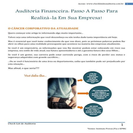Auditoria financeira passo a passo para realizá-la na sua empresa | PDF