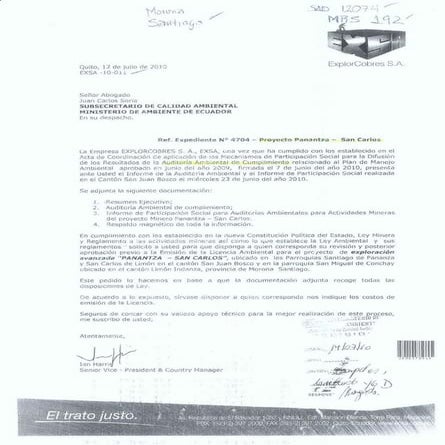 Auditoria ambiental2010+panantza san carlos morona santiago