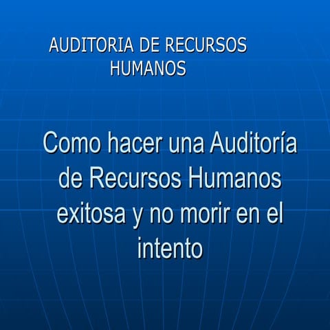 Auditoria de Recursos Humanos