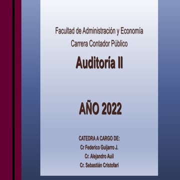 Auditoria II clase Unidad I y II y analisis RT 37 MODIF RT 53 2022 ...