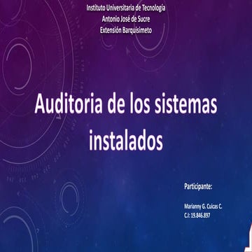 Auditoria sistemas instalados_marianny