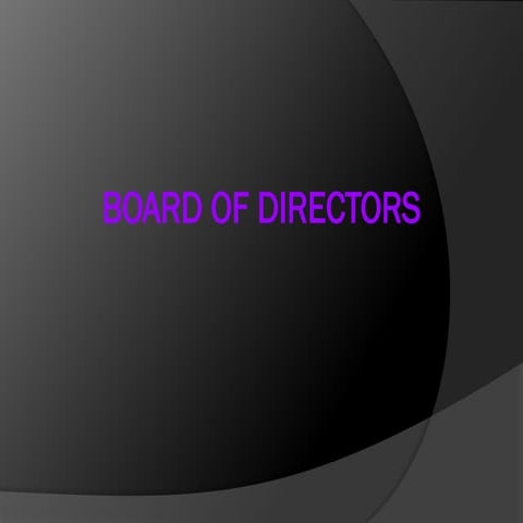 Role and Responsibilities of Board of Directors