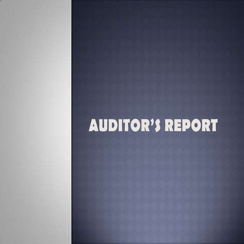 Auditor's report