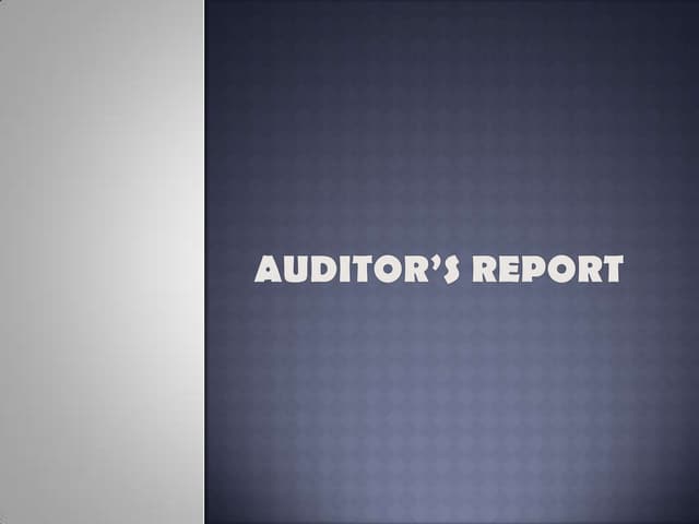 Auditor's report
