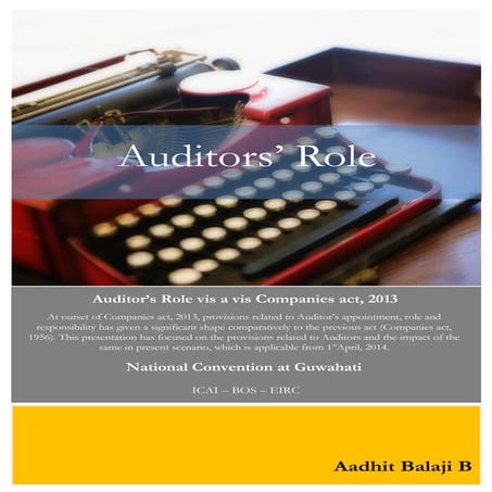 Auditors' role Companies Act, 2013- Aadhit B Balaji