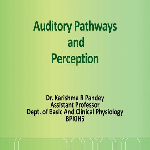 Auditory pathways