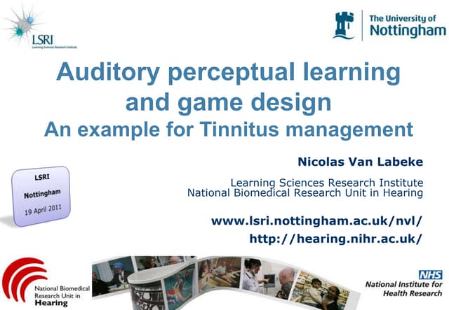 Auditory perceptual learning and game design   an example for tinnitus management