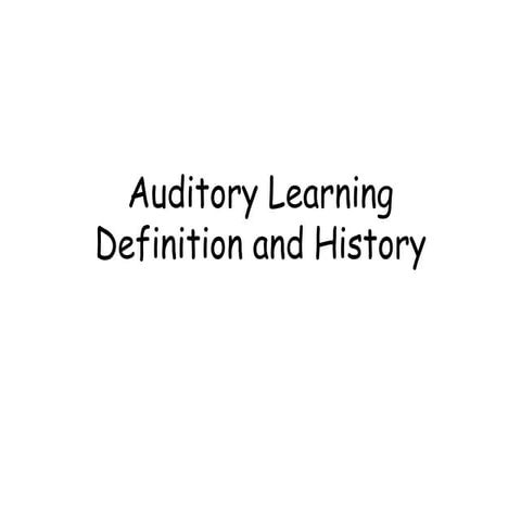Auditory TrainingAuditory TrainingAuditory TrainingAuditory TrainingAuditory ...