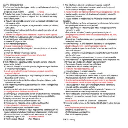 Audit planning- Review Questionnaire.