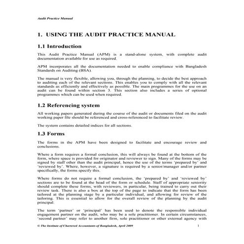 Audit practice manual