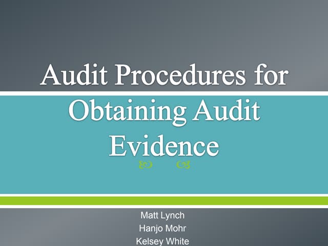 Audit procedures