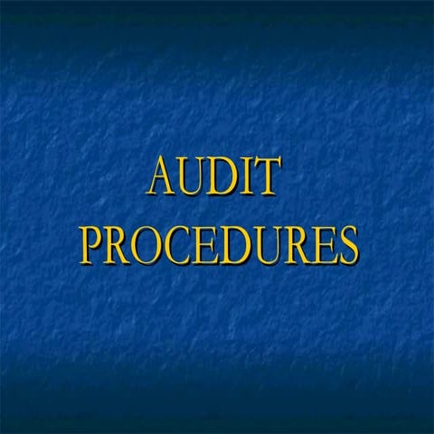Audit procedures