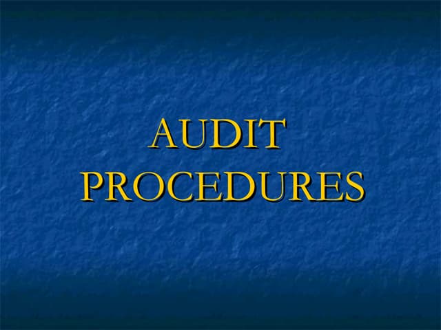 Audit procedures