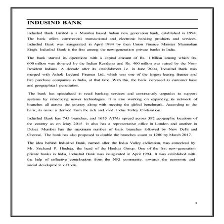 Audit of Banks- IndusInd Bank