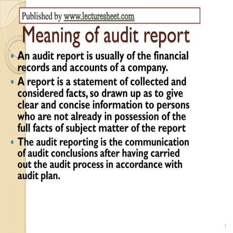 Audit report