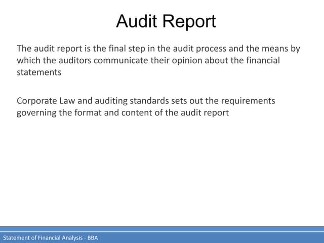 Audit report