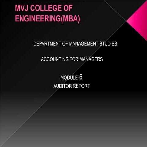 Audit report and caro 2003