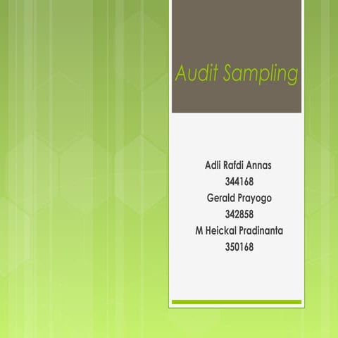 Audit sampling