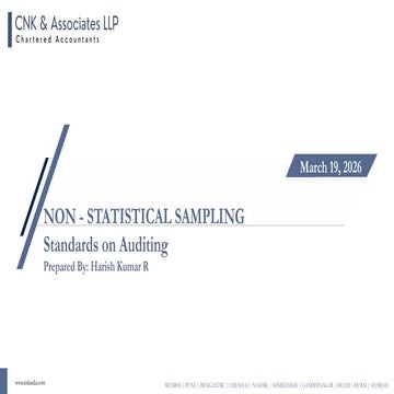 Comprehensive Guide to Non-Statistical Sampling in Auditing | PPTX