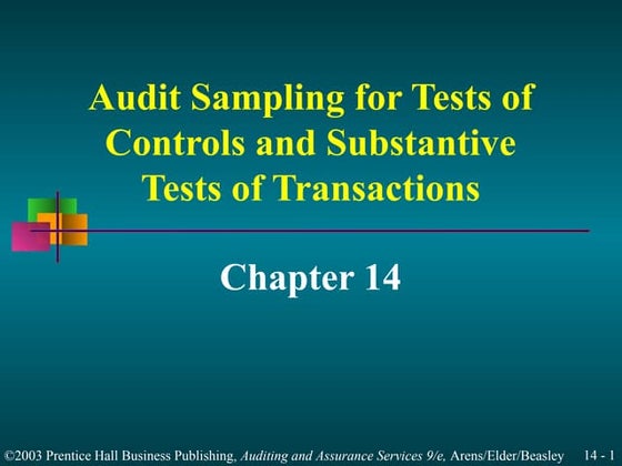 Audit sampling for tests of details of balances | PPT