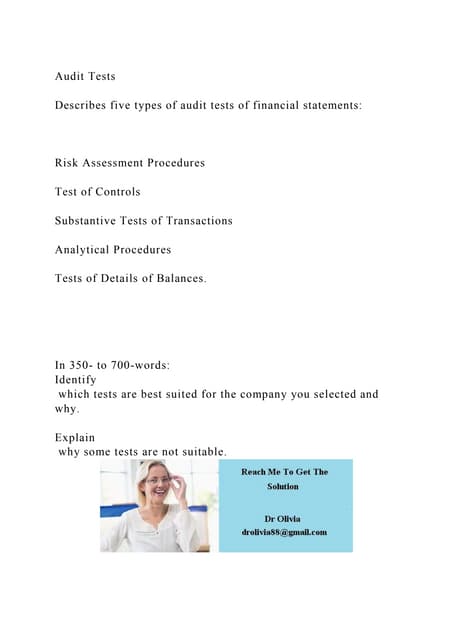 Audit TestsDescribes Five Types Of Audit Tests Of Financial Stat docx audit-testsdescribes-five-types-of-audit-tests-of-financial-stat-docx