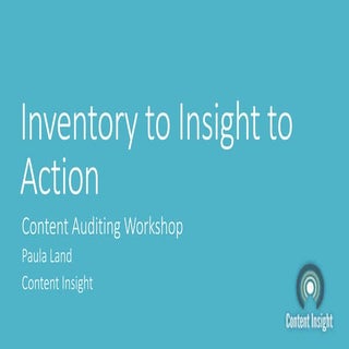 Inventory to Insight to Action with...