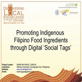 Promoting Indigenous Filipino Food ...