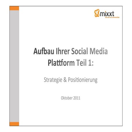 Community Building: Strategie & Positionierung