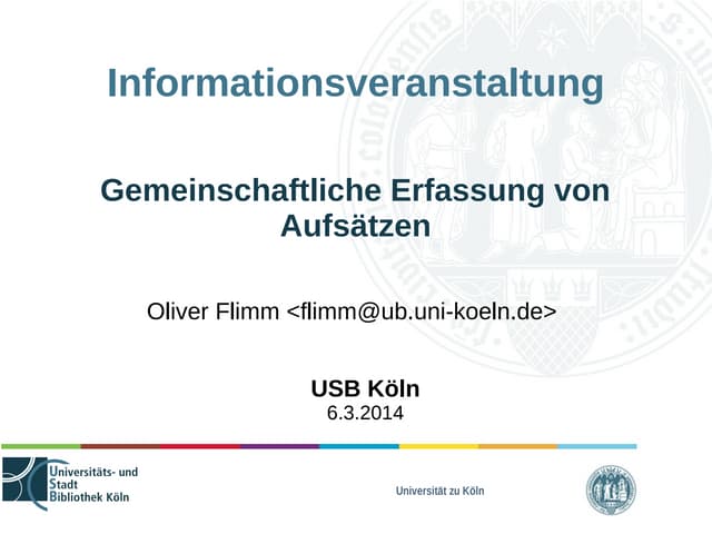 Gemeinschaftliche Erfassung von Auf...