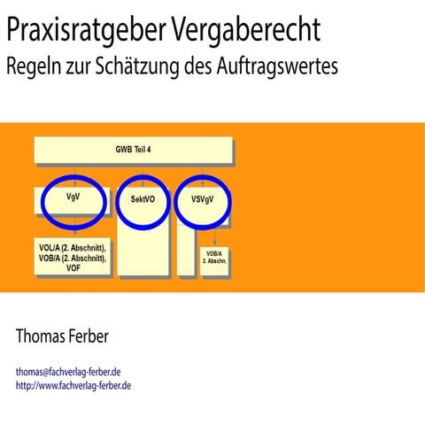Praxisratgeber Vergaberecht - Regeln zur Schätzung des Auftragswertes | PPT