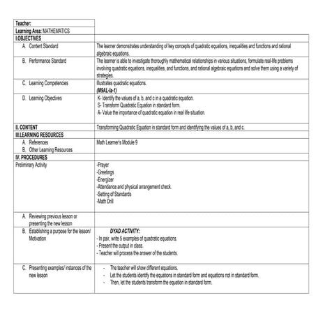 lesson plan in math 9- detailed lesson plan