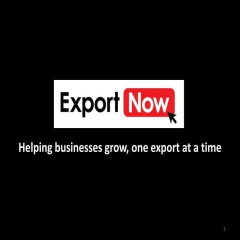 Export Now Introductory Presentation