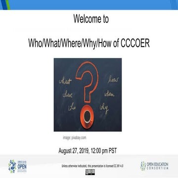 CCCOER: Who What Where Why How of OER
