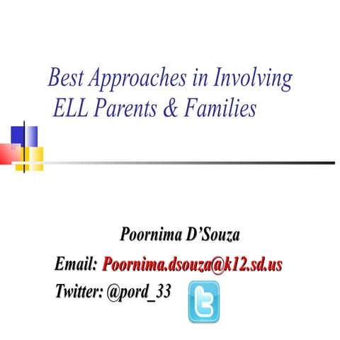Best Approaches in involving ENL Parents and Families | PPT