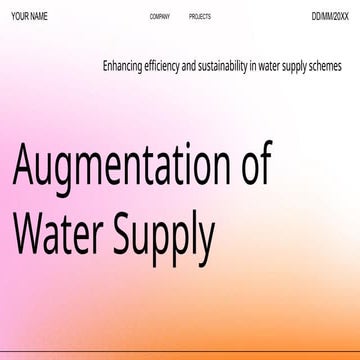 Augmentation of Water Supply on irrigation engineering | PPTX