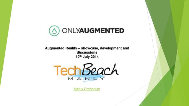 Augmented Reality Meetup Tech Beach Manly, Sydney 10th July 2014