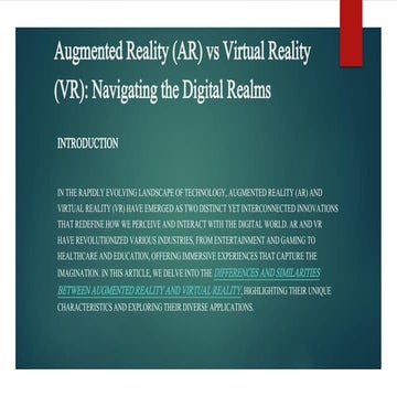 Explore Cutting-Edge AR VR Courses for Immersive Learning | Enroll Now!