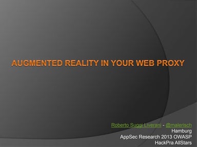 Augmented reality in your web proxy