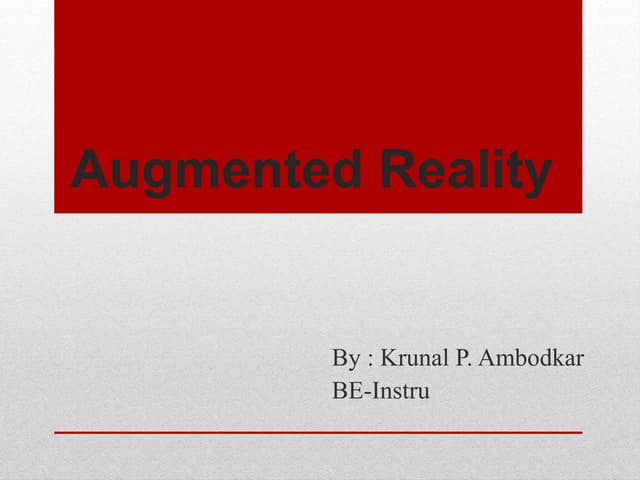 Augmented reality ppt