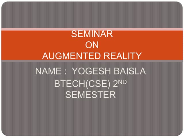 Augmented reality ppt