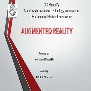 AugmentedRealityseminar that have seminar ppt