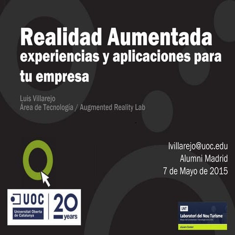 Augmented reality @ uoc alumni madrid_20150507