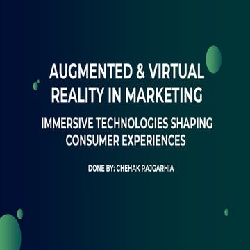 Augmented Reality and Virtual Reality Immersive Experiences for ...