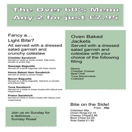 PORTERS RESTAURANT MENU | DOC