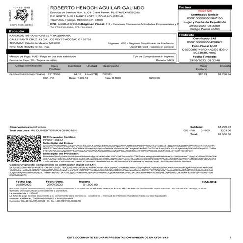 Comprehensive Overview of a Mexican CFDI Invoice and Payment Terms | PDF
