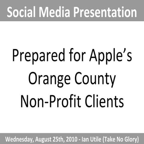 Non Profit Social Media Workshop Presentation