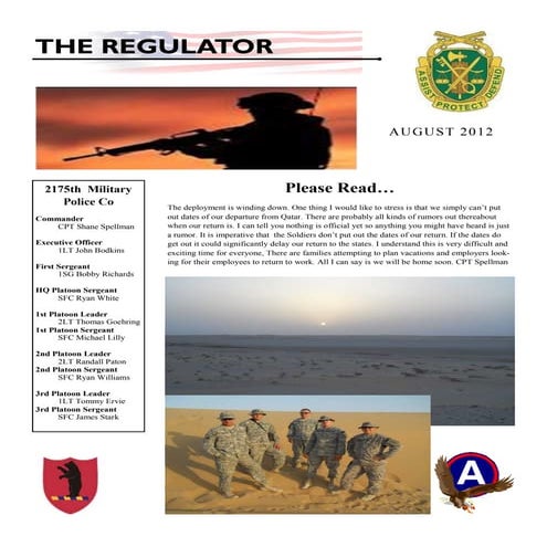 July august 2012- 101st bsb newsletter- | PDF