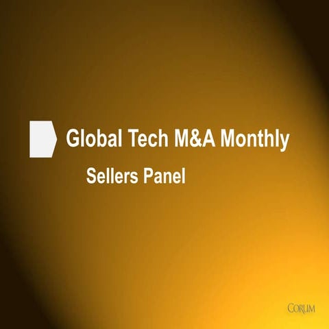 Tech M&A Monthly: Seller's Panel - August 2013