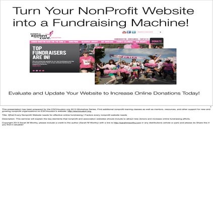 Notes Version - NonProfit Website Fundraising Foundations - ESCHouston 2013 A...