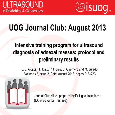 UOG Journal Club: Intensive training program for ultrasound diagnosis of adne...